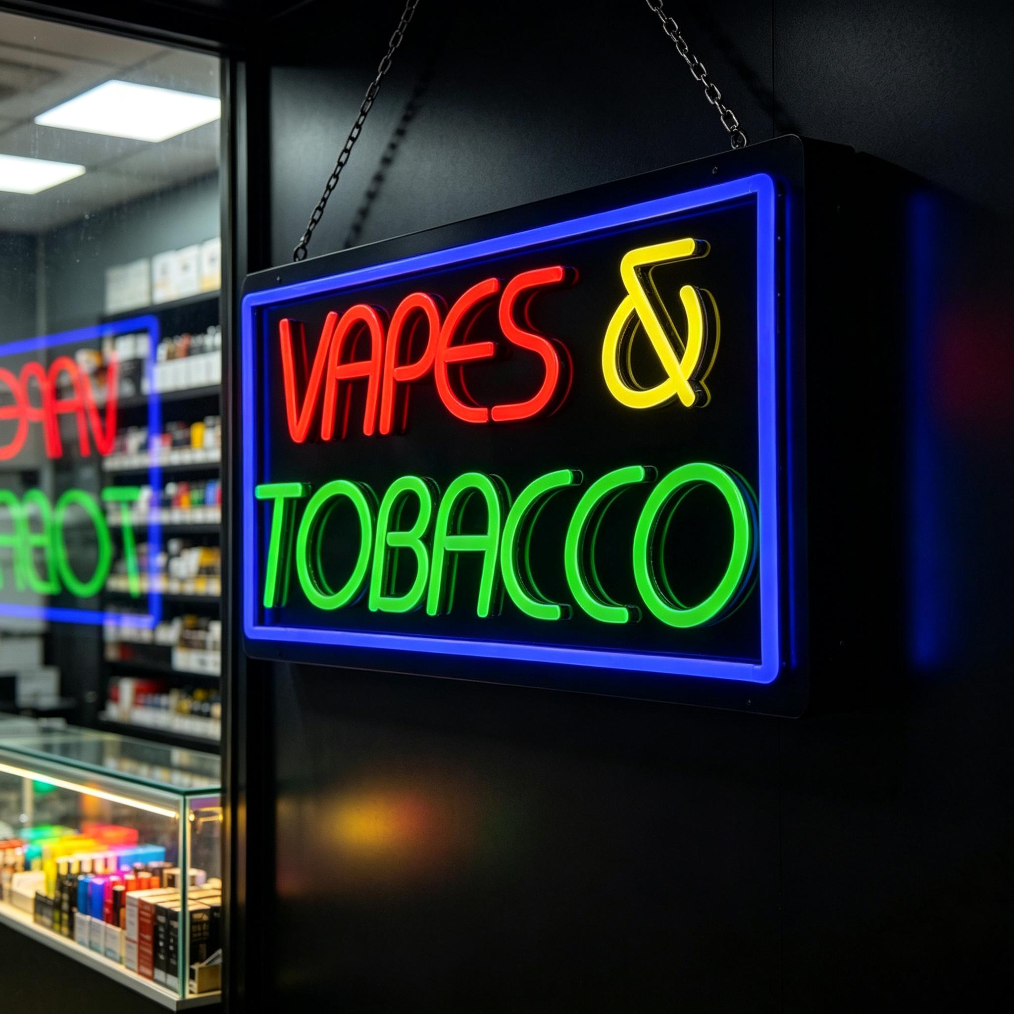 Enseigne néon pour tabac et e- - Vaping Store avis et prix
