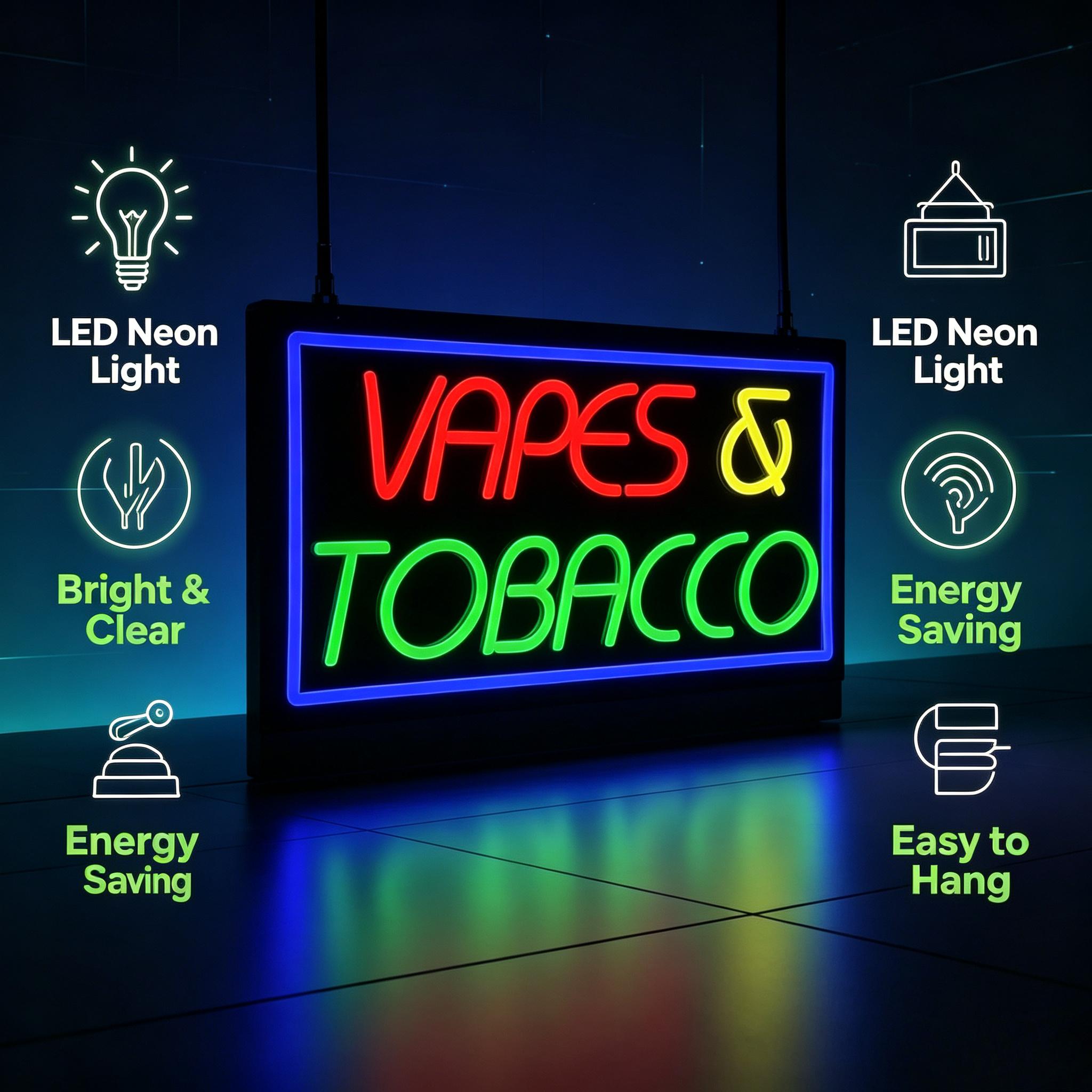 Enseigne néon pour tabac et e- - Vaping Store avis et prix